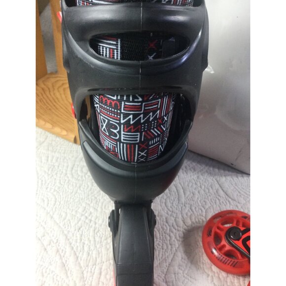 Adjustable Inline Skates Kids Size 3-6 Black & Red Roller Derby*Tribal Print*EUC - Picture 5 of 12